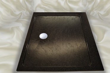 Made to measure shower tray in black finish.