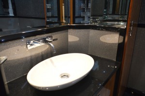 Bespoke vanity top made from high quality solid surface Versital