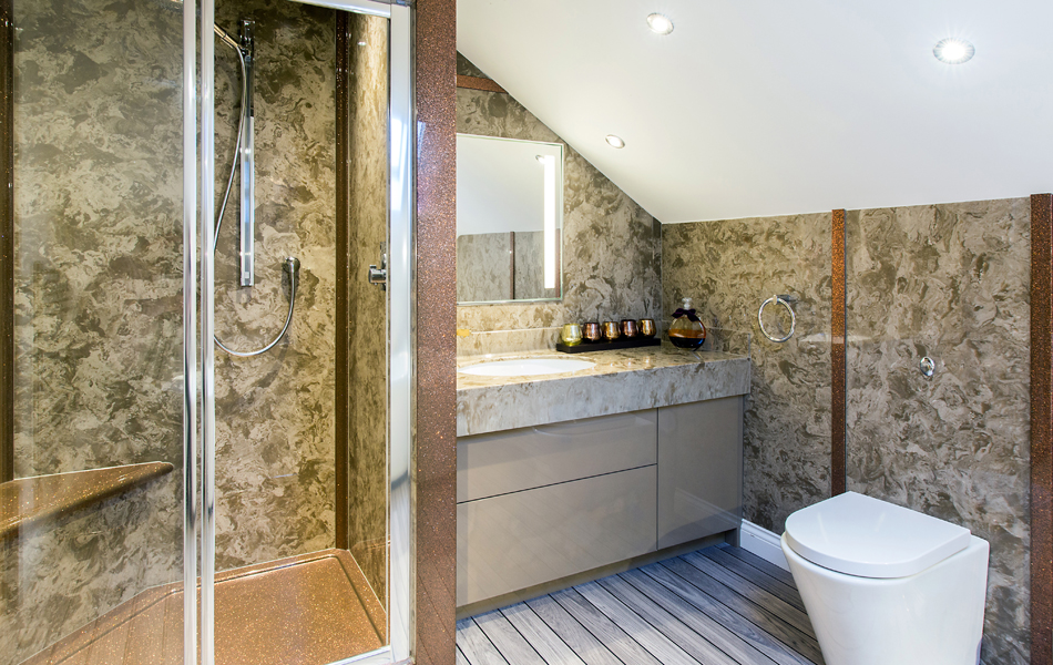 Bathroom design featuring an undermounted villeroy and boch sink keuco mirror cabinet and a geberit toilet